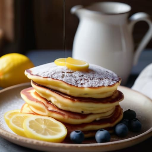 Lemon Ricotta Pancakes with Berry Compote.